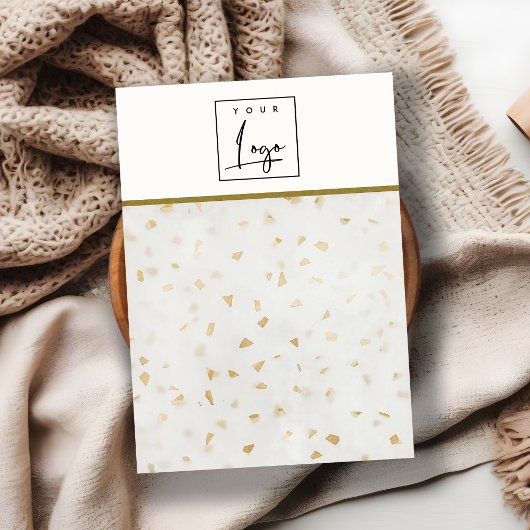 アイボリー金ゴールドテラッツォ空白のジュエリー表示ロゴ 名刺