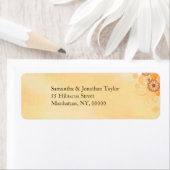 アイボリー金ゴールドハイビスカスフローラスモールウェディングラベル ラベル (インサイチュ)