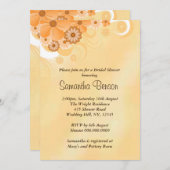 アイボリー金ゴールドハイビスカスフローラブライダルシャワー招待状 招待状 (正面/裏面)