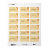 アイボリー金ゴールドハイビスカスフローラ中ウェディングラベル ラベル (フルシート)