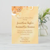 アイボリー金ゴールドハイビスカスフローラ5x7リハーサルディナー 招待状 (スタンド正面)