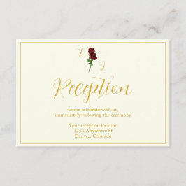 アイボリー金ゴールドバラ結婚式 エンクロージャーカード