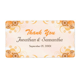 アイボリー金ゴールドピーチフローララージ結婚ーズありがとう ラベル