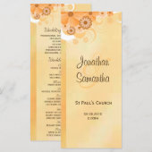 アイボリー金ゴールドフローラエレガントスリム結婚式 プログラム (正面/裏面)