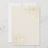 アイボリー金ゴールドフローラリハーサルディナー招待状 招待状 (裏面)