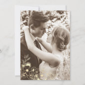 アイボリー金ゴールドフローラ結婚のアフターパーティー招待状 招待状 (裏面)