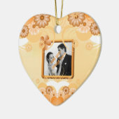 アイボリー金ゴールドフローラ結婚のハート保管オーナメント セラミックオーナメント (左)