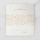 アイボリー金ゴールドフローラ プレイスカード (外部開封)