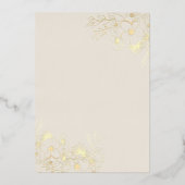 アイボリー金ゴールドブライダルシャワー 箔招待状 (裏面)