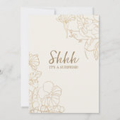 アイボリー金ゴールドボタニカルサプライズ40歳の誕生日 招待状 (裏面)