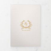アイボリー金ゴールドモノグラムフォトQR | RSVP | 詳細 三つ折りカード (カバー)