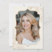 アイボリー金ゴールド写真50th誕生日パーティー 招待状 (裏面)