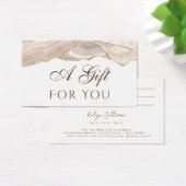 アイボリー金ゴールド瑪瑙ギフトカード (デスク)