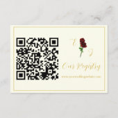 アイボリー金ゴールド結婚バラ登録簿 エンクロージャーカード (正面)