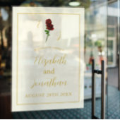 アイボリー金ゴールド結婚バラ ウィンドウサイン