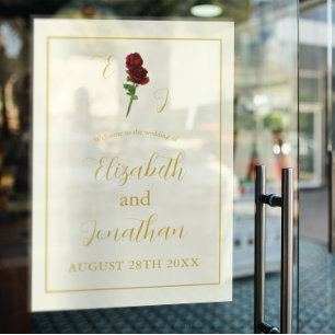 アイボリー金ゴールド結婚バラ ウィンドウサイン