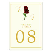 アイボリー金ゴールド結婚バラ テーブルナンバー (正面)