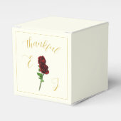 アイボリー金ゴールド結婚バラ フェイバーボックス (正面サイド)