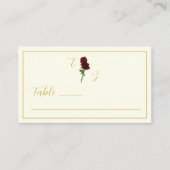 アイボリー金ゴールド結婚バラ プレイスカード (正面)