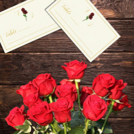 アイボリー金ゴールド結婚バラ プレイスカード