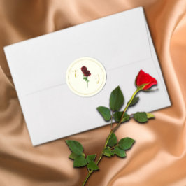 アイボリー金ゴールド結婚バラ ラウンドシール