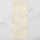 アイボリー金ゴールド結婚フローラのメニューカード メニュー (裏面)