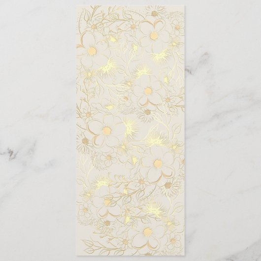 アイボリー金ゴールド結婚フローラのメニューカード メニュー (裏面)