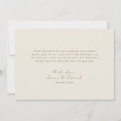 アイボリー金ゴールド結婚フローラサンキューカード サンキューカード (裏面)