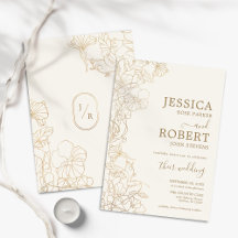 アイボリー金ゴールド結婚フローラ