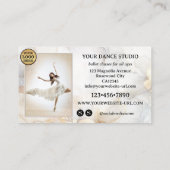 アイボリー金ゴールド芸術的バレエダンススタジオ 名刺 (裏面)