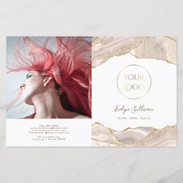 アイボリー金ゴールド重ね折りパンフレット