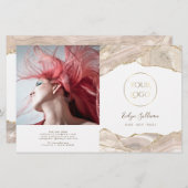 アイボリー金ゴールド重ね折りパンフレット (正面/裏面)