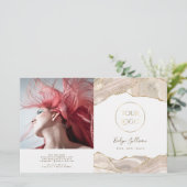 アイボリー金ゴールド重ね折りパンフレット (スタンド正面)