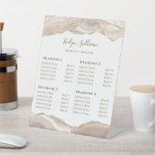 アイボリー金ゴールド集計美しいサロン価格表 台座サイン (インサイチュ)