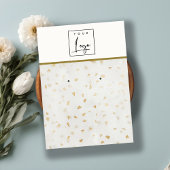 アイボリー金ゴールドTerrazzo大理石テクスチャイヤリングロゴ 名刺