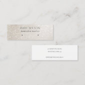 アイボリー銀輝きグリッター輝きイヤリングディスプレイ スキニー名刺 (正面/裏面)