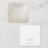 アイボリー銀輝きグリッター輝きイヤリングディスプレイ スクエア名刺 (正面/裏面)