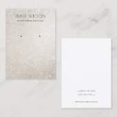 アイボリー銀輝きグリッター輝きイヤリングディスプレイ 名刺 (正面/裏面)