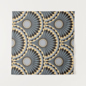 アイボリー銀:円形フローラタイル。 タペストリー (正面(横))