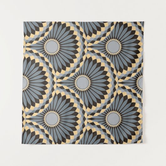 アイボリー銀:円形フローラタイル。 タペストリー (正面(横))