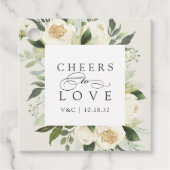 アイボリー開花フローラフレーム「愛への応援」結婚の フェイバータグ (正面)