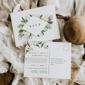 アイボリー開花結婚フローラの食事の選択RSVP ポストカード