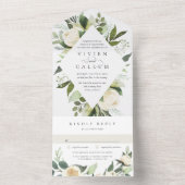 アイボリー開花 |水彩フローラフレ結婚ーム オールインワン招待状 (内側)