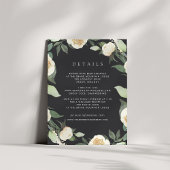 アイボリー開花 |水彩フローラ結婚の詳細 エンクロージャーカード