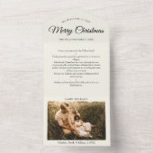 アイボリー非常に陽気なクリスマスの手紙の涙オフ写真 オールインワン招待状 (内側)