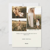 アイボリー非常に陽気なクリスマス4枚の写真垂直 シーズンカード (裏面)