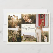 アイボリー非常に陽気なクリスマス6つの写真コラージュ シーズンカード (正面)