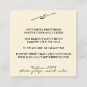 アイボリー食べスプーンの料理 スクエア名刺 (裏面)