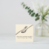 アイボリー食べスプーンの料理 スクエア名刺 (スタンド正面)