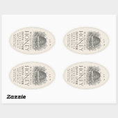 アイボリー32 ozクイーンラインハニーラベルヴィンテージスケッチV2 楕円形シール (シート)